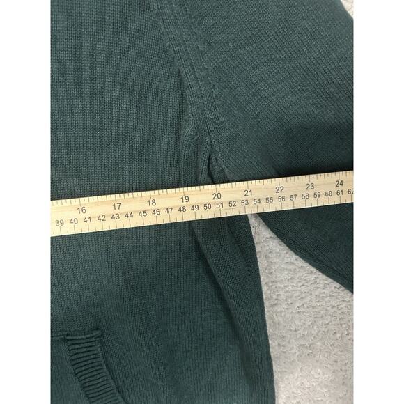 LL Bean Mens Green Wicked Soft Cotton/Cashmere, 1/4 Zip Preppy Golf Large - Picture 3 of 6
